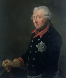 Friedrich der Große (1712-86) in der Uniform des 15. Infanterieregiments